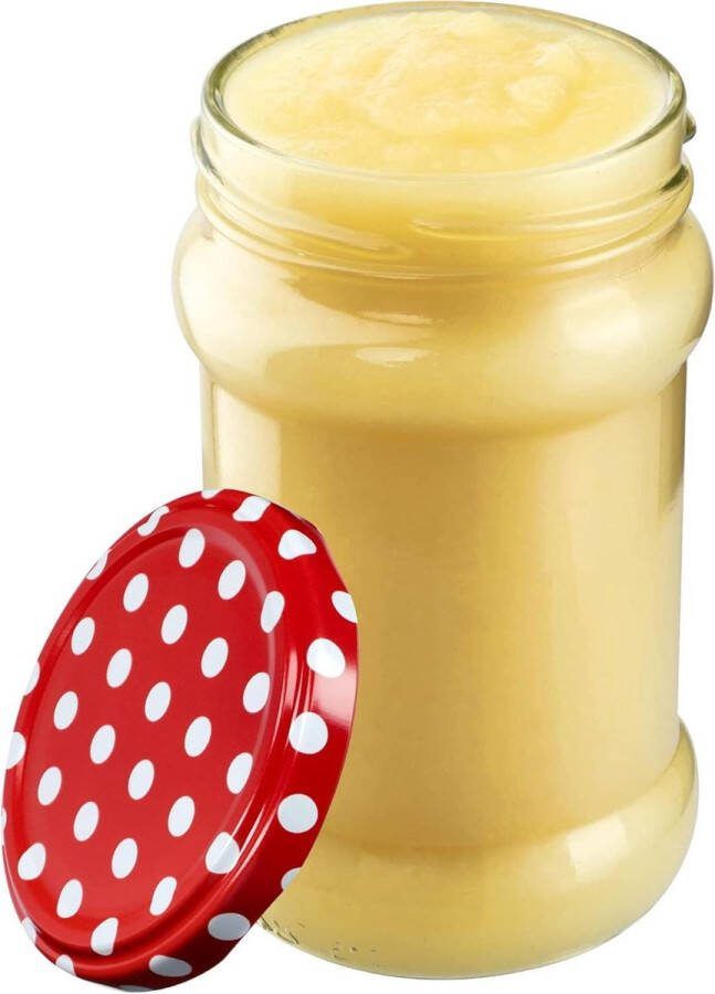 Jampotjes met deksel Kleine inmaakpotten 315 ml diameter 66 mm honing luchtdicht 10 stuks rood gestippeld jampotjes met deksel
