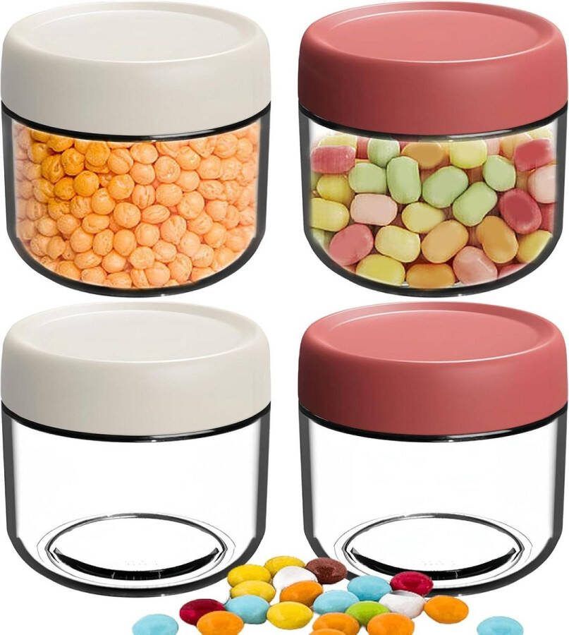 Jampotten 300 ml Set van 4 inmaakpotten met schroefdeksel Herbruikbare kleine potten voor portiepotten Glazen voor gastgeschenken en bruiloften Overnight oats jampotjes met deksel