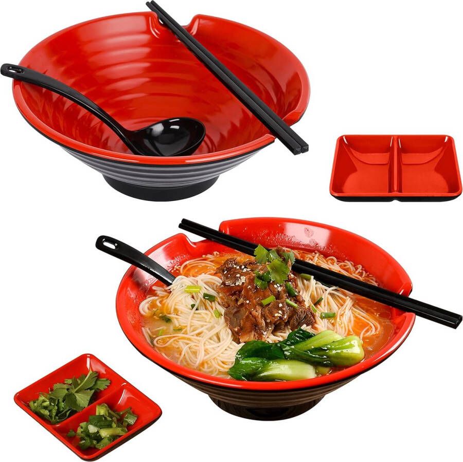 Japanse Ramen Bowl Set Ramen Bowl Set 8-delige Japanse servieskom. Complete Ramen-set eetstokjes Ramen-lepels kruidenschotels Naruto
