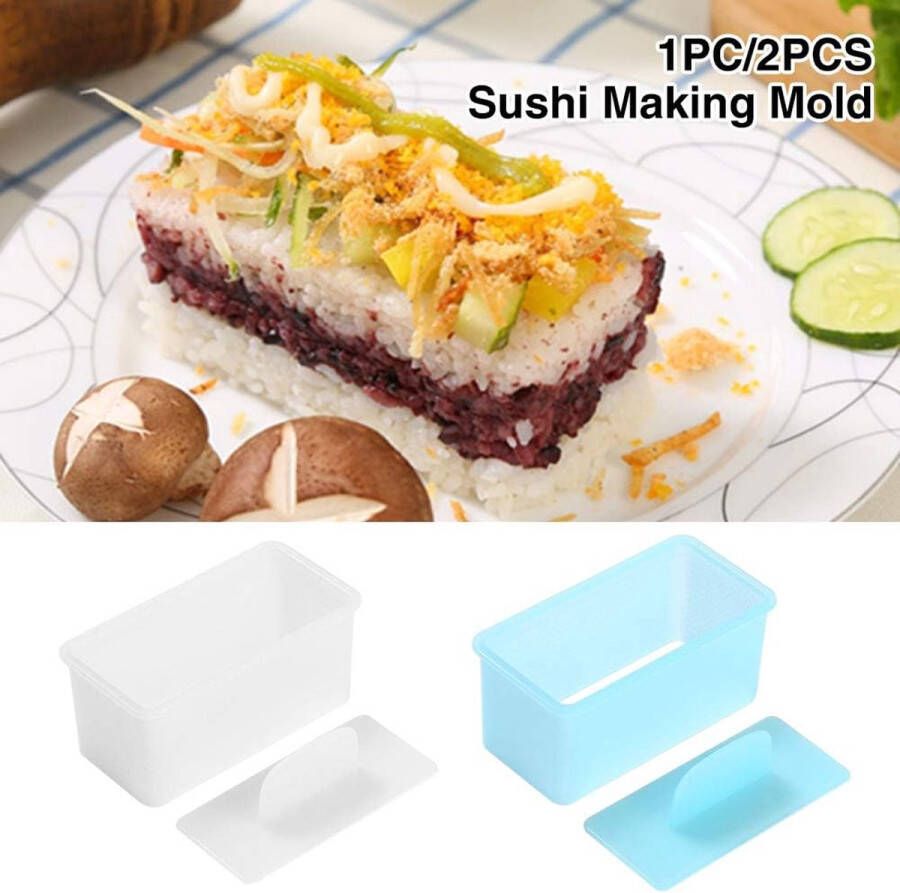 Japanse rechthoekige sushivorm keuken sushi-maker BPA-vrije sushi-maker sushi maker persvorm voor het maken van sushi (1 stuk wit)