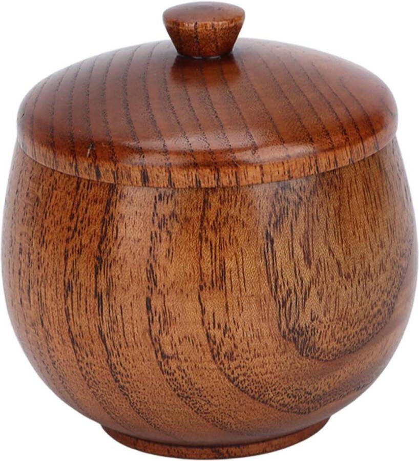 Japanse stijl houten kruidenpotjes klassiek flip-topdesign 9 cm suikerpot zoutpot keuken café specerijen sesam kerriepoeder meel (grote lak) Zoutpot
