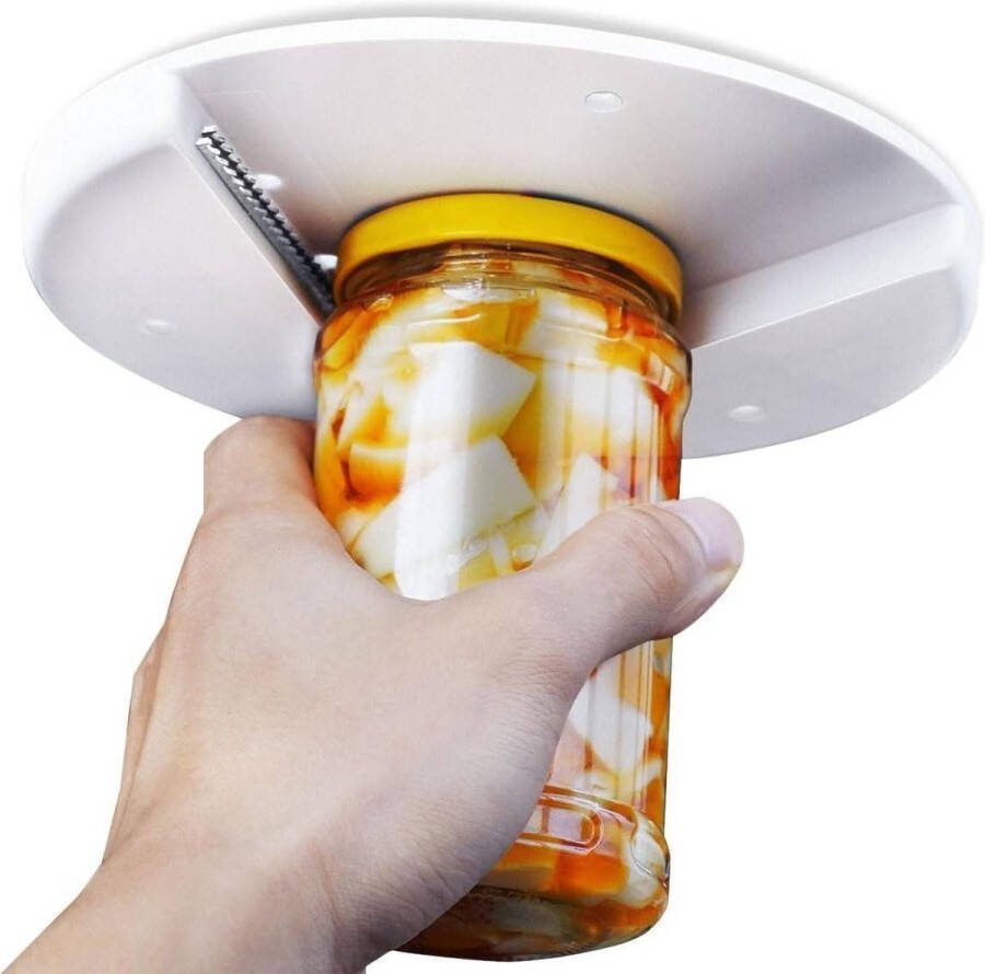 Jar Opener Opent elke maat Type Deksel Moeiteloos Geschikt voor Senioren & Artritis Onder Kast Flesopener 7 Inch (Wit) Blikopener