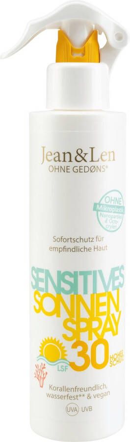 Jean&Len Gevoelige Zonnebrand spray SPF 30 250 ml