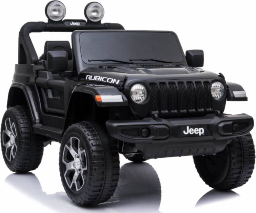 Jeep Wrangler Rubicon kinderauto zwart met MP4 scherm en vele opties! Elektrische Kinderauto Met afstandsbediening