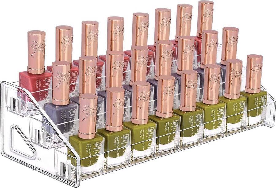 JessLab nagellak organisator 3-Laags Helder Acryl Nagellak Rek Etherische Olie Houder Cosmetische Vitrine Make-up Organisator Cosmetica Opslag voor Badkamer Ijdelheid Aanrecht