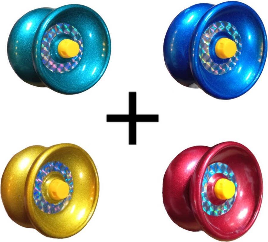 Jojo metaal 4 stuks Yoyo Metaal Metallic Multicolor