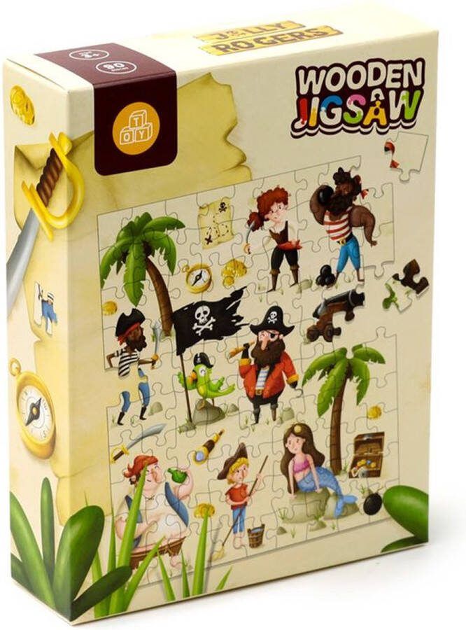 Jolly Roger Pirates 90pc Kids Jigsaw Puzzle- Kinderpuzzel Piraten Height 21cm Width 17cm Depth 0.1cm