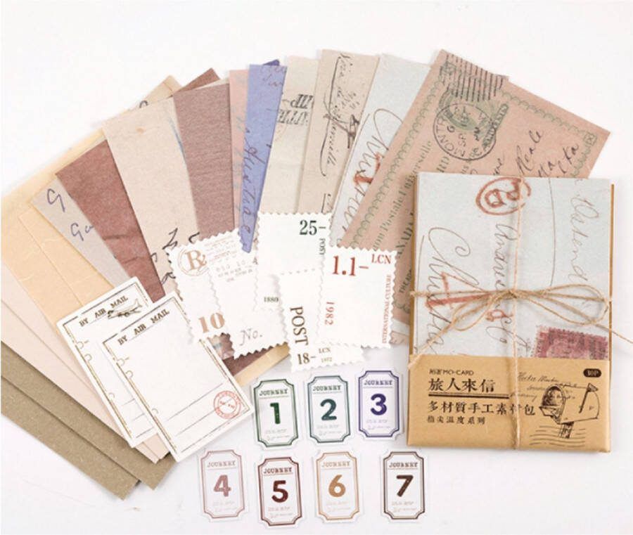 Journaling Papier Set 30 vellen Vintage Old Letters Brieven Voor o.a. bulletjournal scrapbooking en kaarten maken