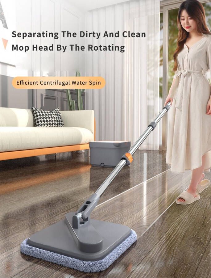 Joybos Spin Mop Met Emmer Hand Squeeze Mop Automatische Magic Clean Vloer Dwijl Zelfreinigende Nano Microfiber doek Vierkante Mop Kwaliteit Schoonmaak