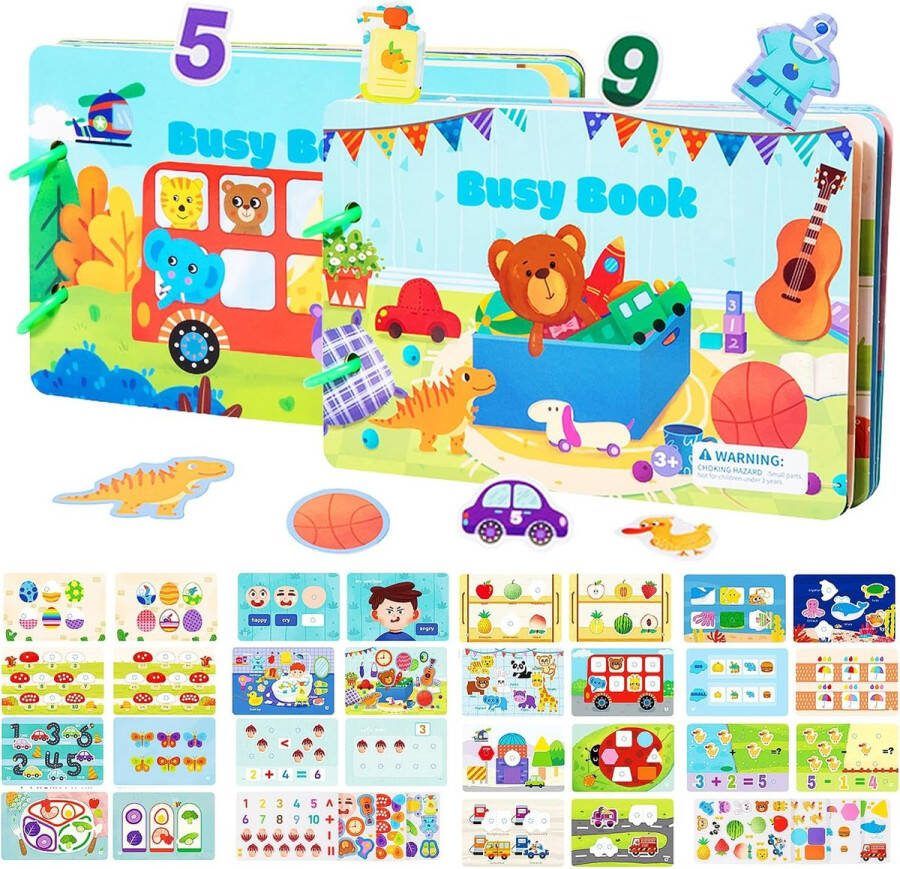 Joymaxx Busy Board Book Montessori Quiet Book x2 Stickerboeken Educatief Spel van 2 tot 5 jaar