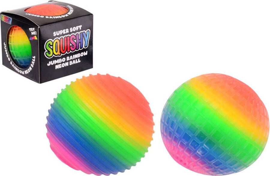 Jumbo rainbow bal 10 cm Regenboog stressbal knijpbal 1 exemplaar Voor kinderen en volwassenen Voor de hand Fidget