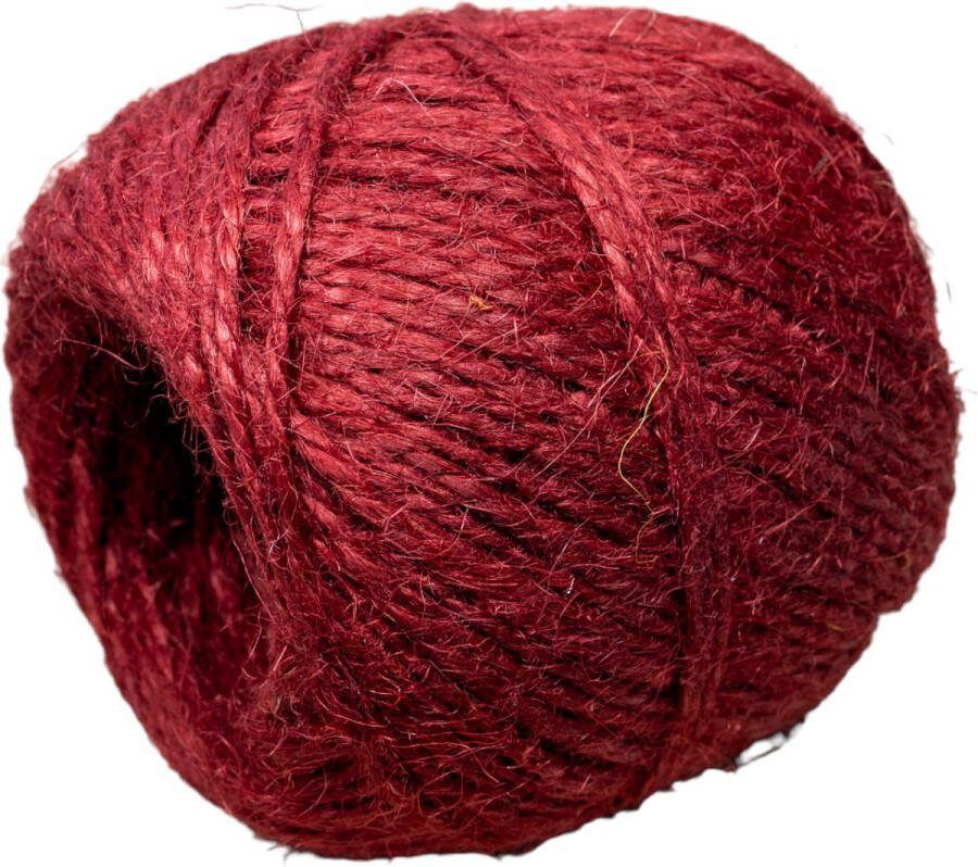Jute bindtouw bordeaux 75 m lengte 2 5 mm dikte Decoratie Glas Vaas Droogbloemen Boeket Bloemstuk Hooby Knutselen Creatief