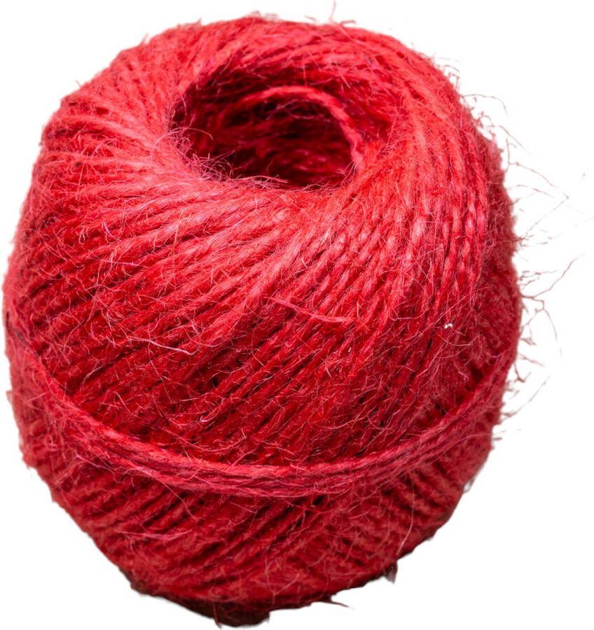 Jute bindtouw rood 75 m lengte 2 5 mm dikte Decoratie Glas Vaas Droogbloemen Boeket Bloemstuk Hooby Knutselen Creatief
