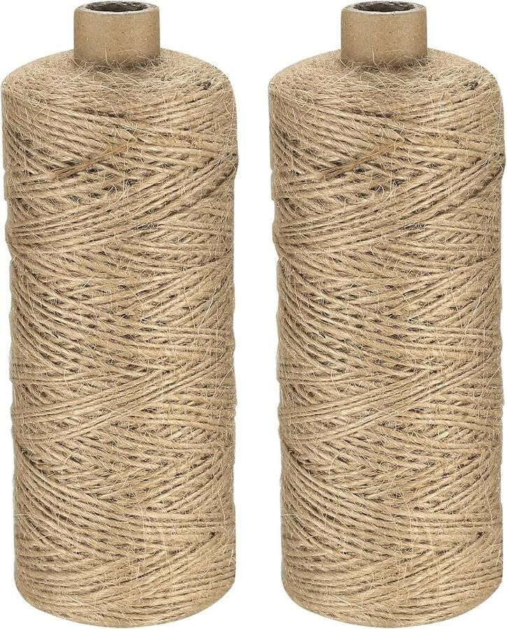 Jute koord 1 mm x 400 m jute touw sisaltouw tuinkoord pakketkoord henneptouw knutselkoord scheurvast voor doe-het-zelf knutselen krabpaal kunstnijverheid tuinieren decoreren