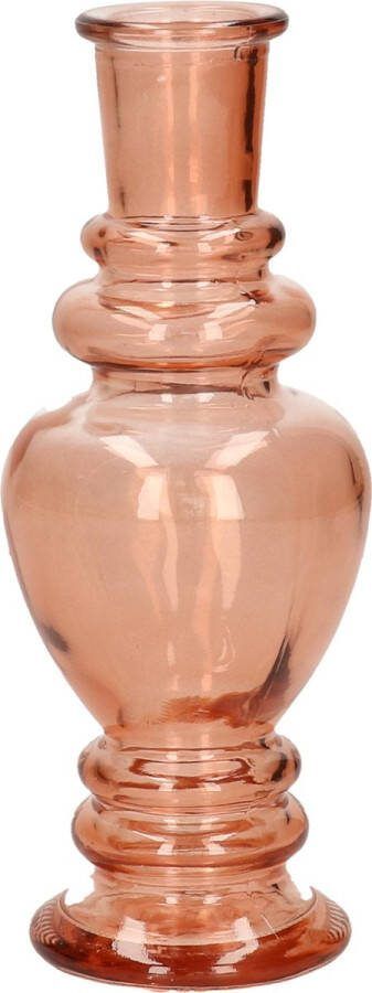 Ideas 4 Seasons Bloemenvaas Venice voor kleine stelen boeketten gekleurd sierglas helder zacht oranje D5.7 x H15 cm