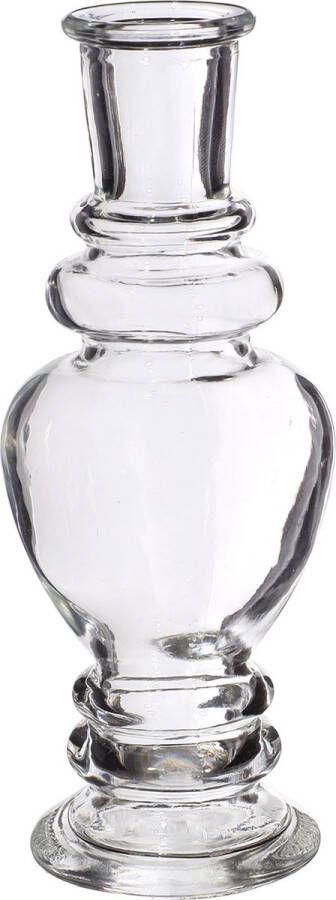 Ideas 4 Seasons Bloemenvaas Venice voor kleine stelen boeketten gekleurd sierglas helder transparant D5.7 x H15 cm