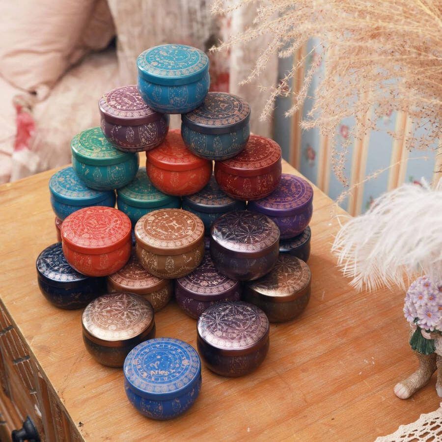 Kaarsenblikjes 24 stuks kaarsenhouders voor doe-het-zelf kaarsen kaarsenhouder met deksel diameter 6 35 cm prachtige modellen voor het maken van kaarsen
