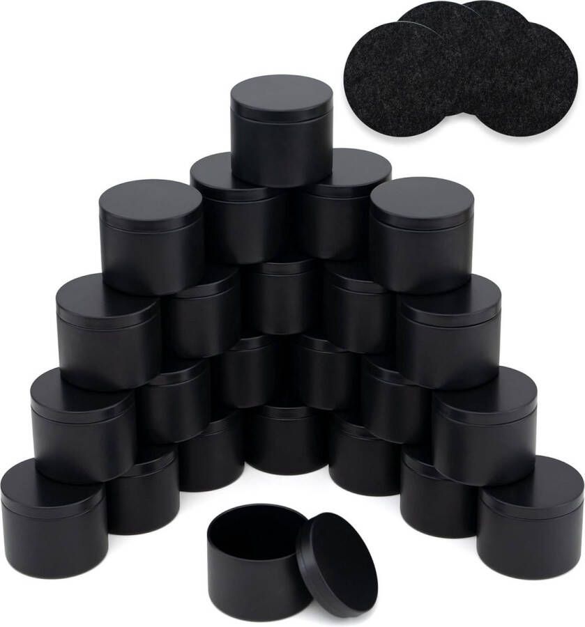 Kaarsenblikjes 24 stuks puur zwart 120 ml lege kaarsenhouders voor het zelf maken van kaarsen kaarsenpotten voor het maken van kaarsen of het maken van kaarsen