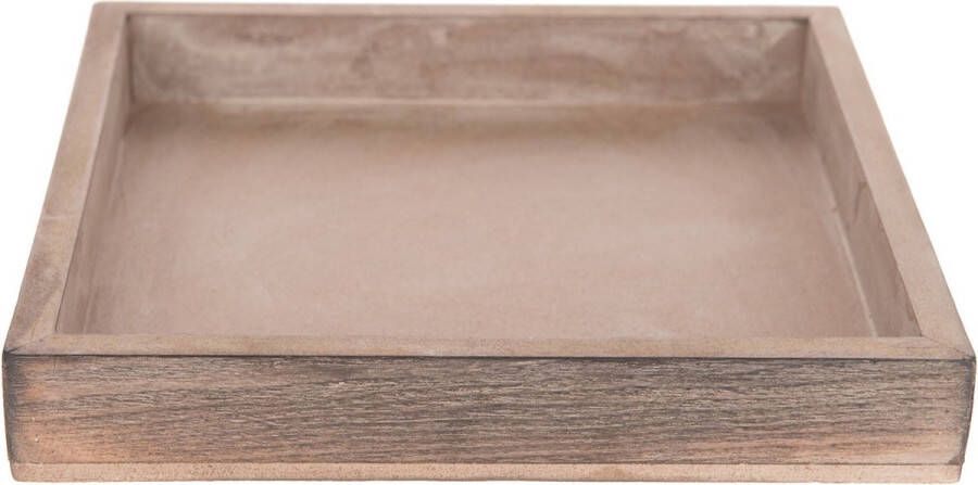 Vierkant houten kaarsenplateau kaarsenbord greywash 20 x 20 cm Onderbord kaarsenplateau onderzet bord voor kaarsen