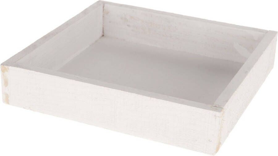 Vierkant houten kaarsenplateau kaarsenbord white wash 20 x 20 cm Onderbord kaarsenplateau onderzet bord voor kaarsen