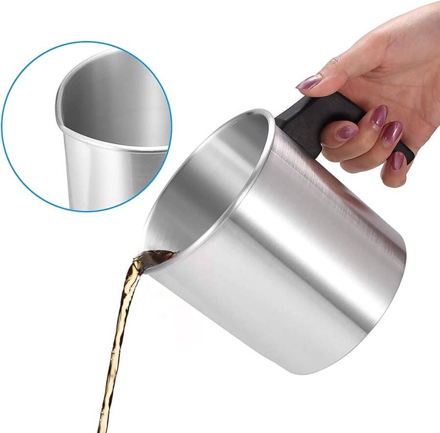 Kaarsensmeltpot metalen kan voor smeltwas 1 2 L wasbeker geurkaars DIY wassmeltpot kruik kaarsensmeltpot voor het maken van kaarsen en het maken van zeep