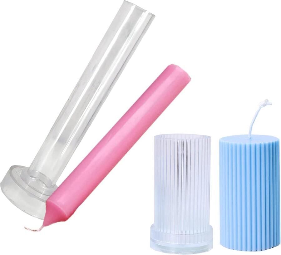 Kaarsvorm om te gieten 2 stuks plastic kaarsvormen voor het maken van kaarsen zuilkaarsenvormen kunststof gietvorm stompkaars kaars decoraties