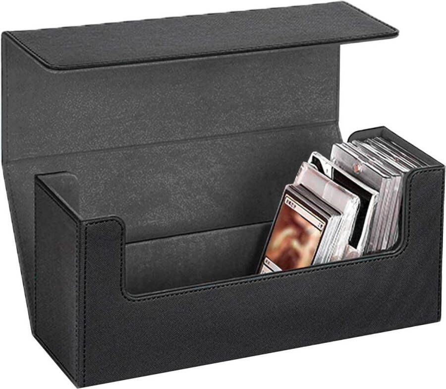 Kaartdeck box voor opbergen van 800+ MTG kaarten PU-leer premium magnetische deck box verzamelkaartenbox TCG Yugioh zwart