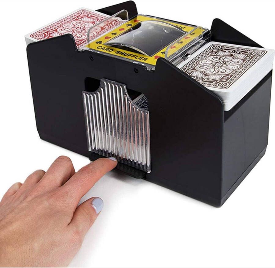 Kaartschudmachine Voor 4 Kaartspellen speelkaarten kaartschudmachines kaartschudder automatisch kaartschudmachine speelkaarten Zwart