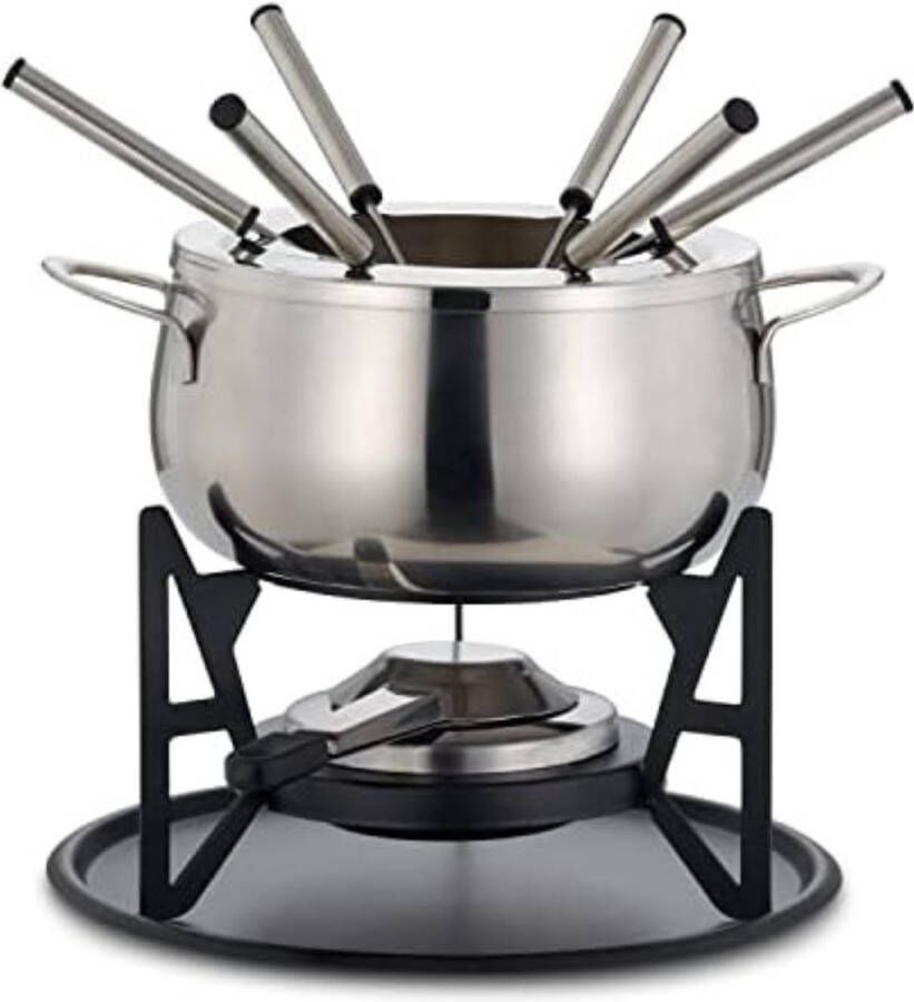 Kaasfondue Set Kaasfondue Pan Kaasfondue Pan Aardewerk 10 stuks Zilver