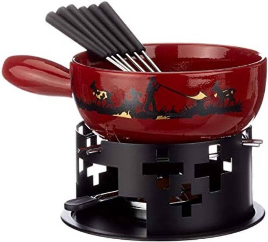 Kaasfondue Set Kaasfondue Pan Kaasfondue Pan Aardewerk 9 stuks 22cm