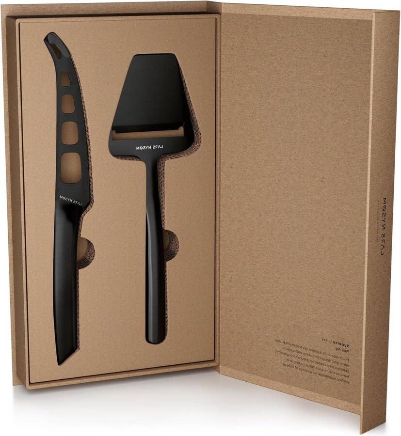 Kaasmes Kaasschaaf Set Roestvrij Staal Onyx Black Luxe Keukenaccessoires Cheese Slicer