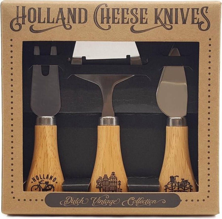 Kaasmesjes set 3 kleine mesjes in Cadeaupapier hollands kaasmes- Hollandse cadeautjes Holland souvenir typisch Nederlands