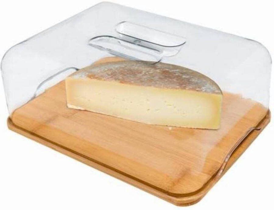 Kaasplank van PVC houten box Kaasplank van bamboe voor het vers houden van kaas kaasstolp