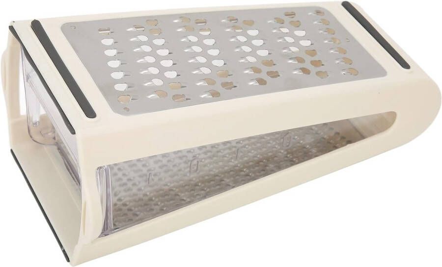 Kaasrasp Professionele Kaasrasp met Container Boxrasp Handrasp voor Keuken Roestvrijstalen Rasp Dubbelzijdig Afneembare Container voor Kaas Chocolade Groenten