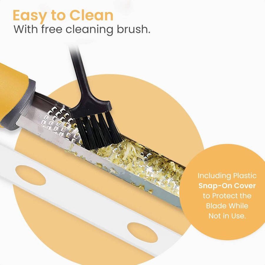 Cuisinly Cheese Grater Stainless Steel Parmesan Grater Zester Grater Lemon Grater Nutmeg Grater Ginger Grater Citrus Grater Includes Protective Cover and Cleaning Brush