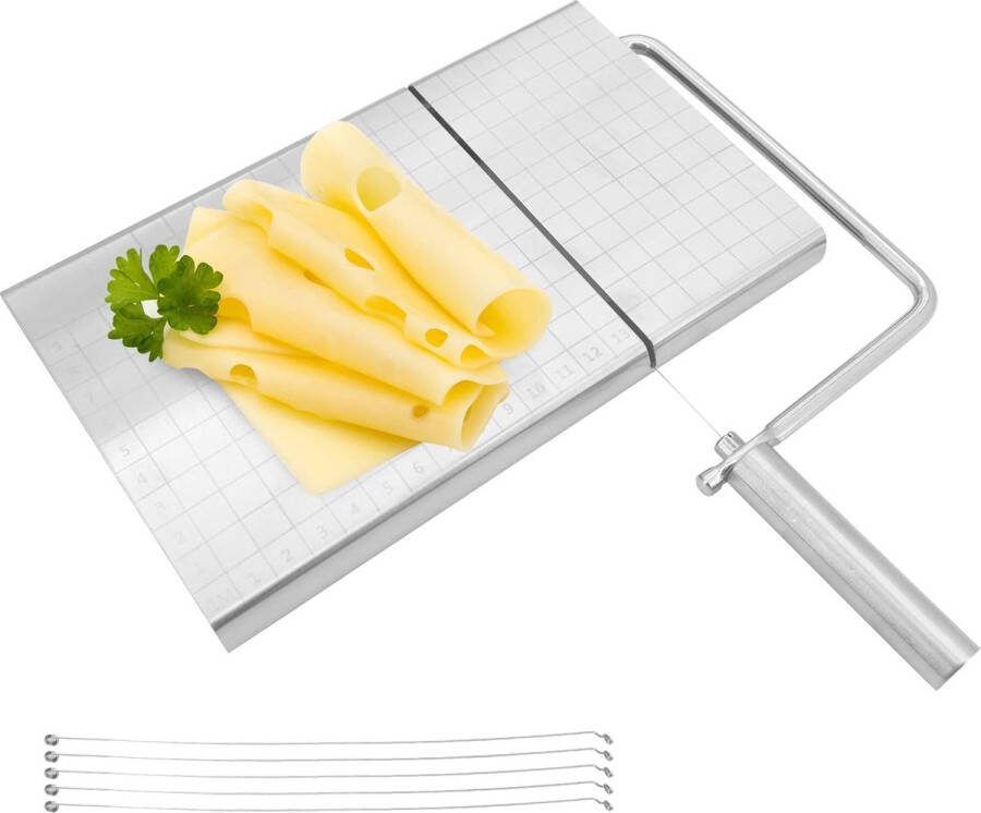 Kaassnijder RVS kaasschaaf met draad botersnijder voor kaas boter tofu toast en ontbijtvlees (met schaal) De Beowanzk winkel geopend