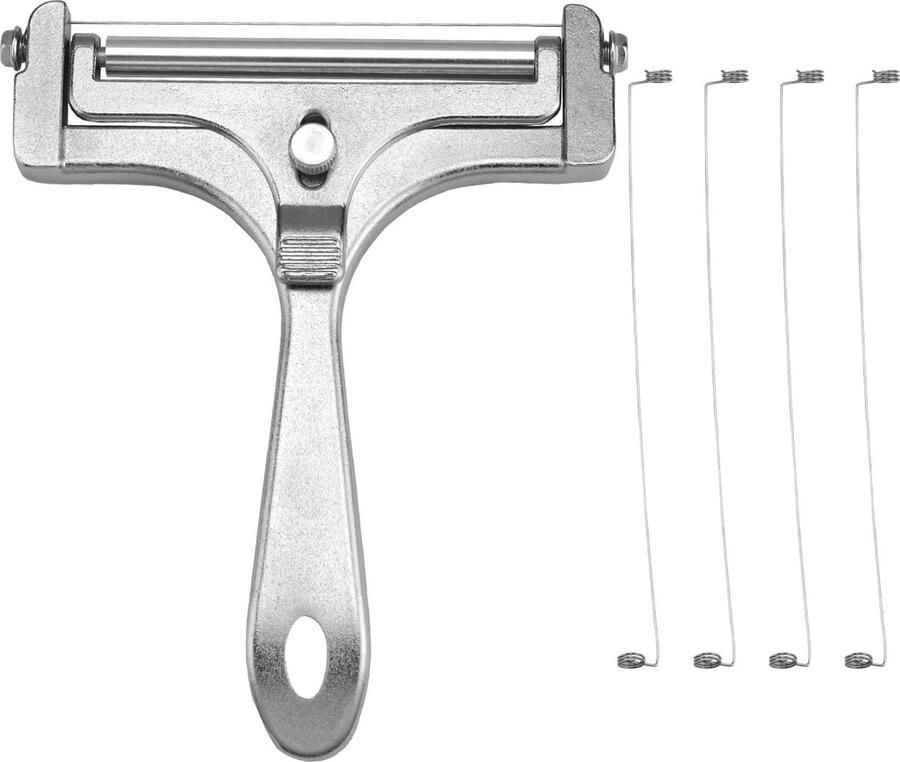 Kaassnijder van aluminiumlegering kaassnijder met rol en verstelbare snijdraad nauwkeurige maatschaal voor het snijden van boter kaassnijder met 4 extra draden