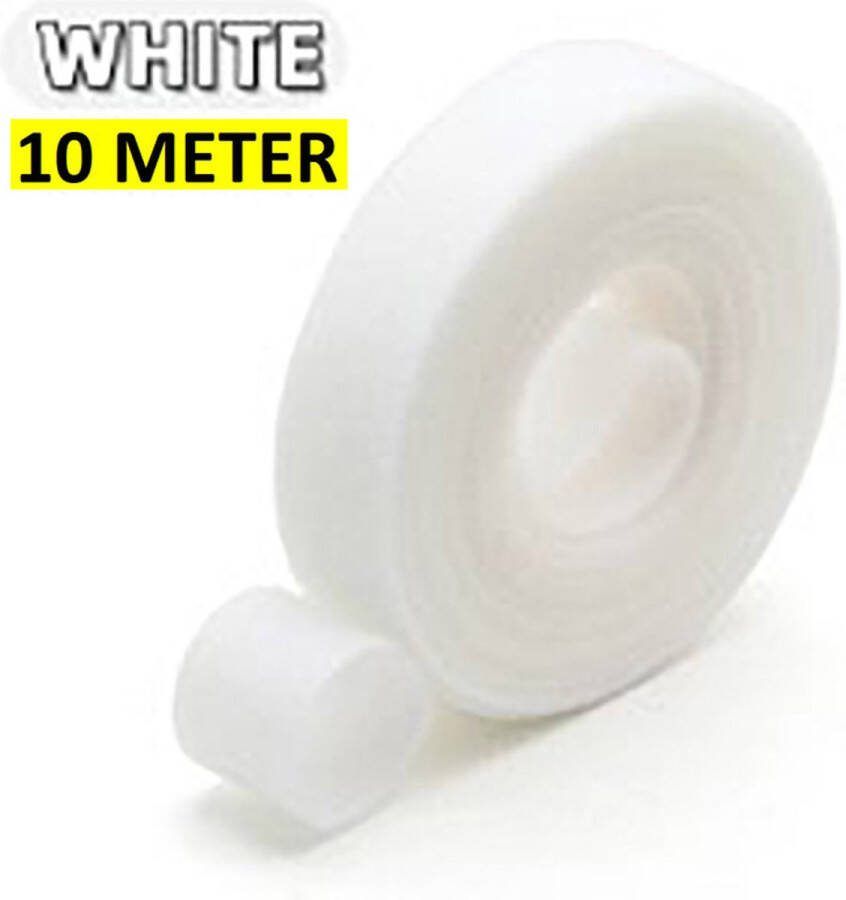 Kabel Organiser Kabelbinder Klittenband Rol van 10 meter Wit