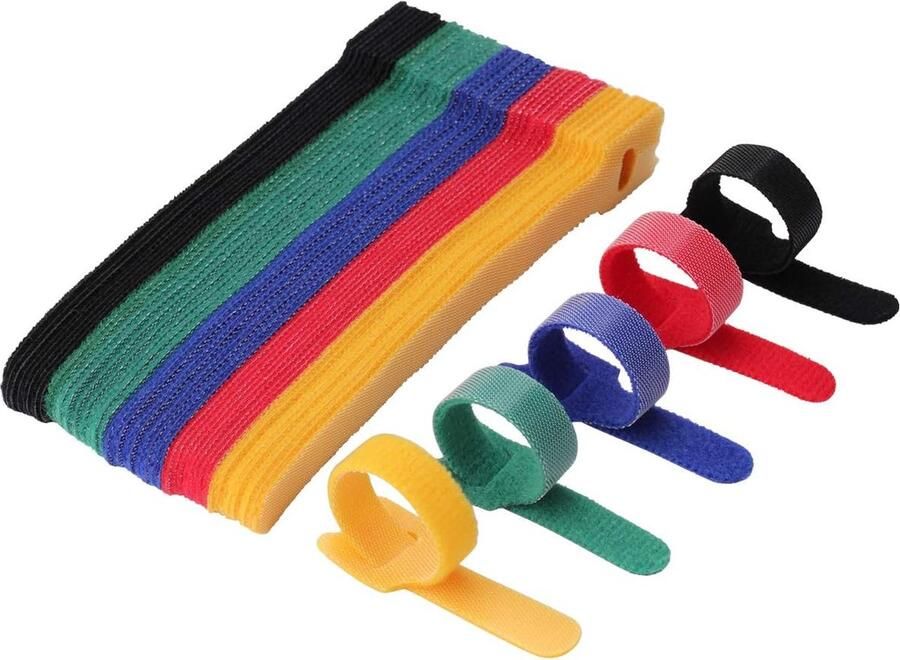 Kabelbinders Kabel Organiser 50 Stuks 12*150m Kabelbinders Klittenband Kabel Clips Tie Wraps Velcro Herbruikbaar Kabel Organizer Herbruikbare kabelbinders