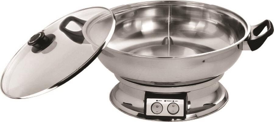 KABO Fondue Hotpot pan & Multi-Cooker 4.2L- KB-120 2 vaks Ø32CM 1600W Elektrisch tweedelig RVS