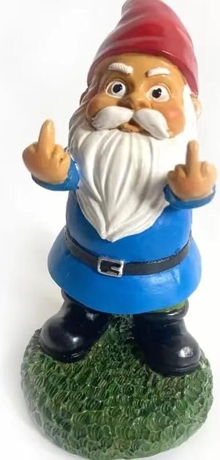 Kabouter Middelvinger Kabouter Tuinkabouter Grappig Tuinkabouter Middelvinger Kabouter Beeld Kabouter Fuck You