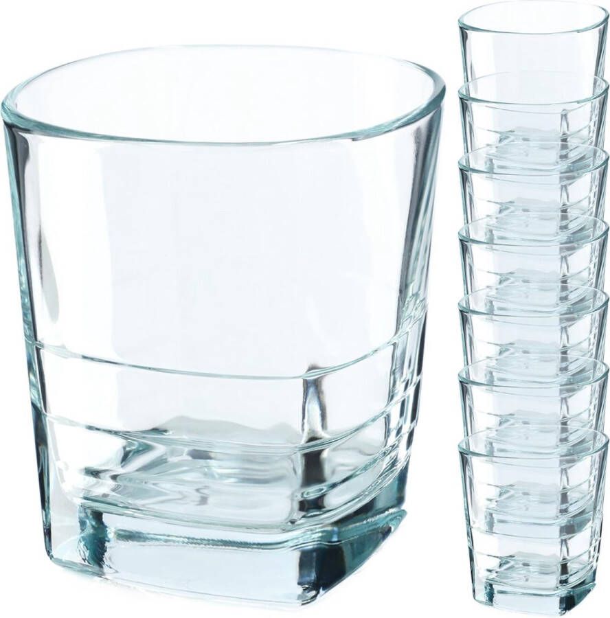 KADAX Drinkglazen cocktailglazen van robuust glas vaatwasmachinebestendig universele glazen drankglazen voor water sap dranken of whisky 8 x 270 ml
