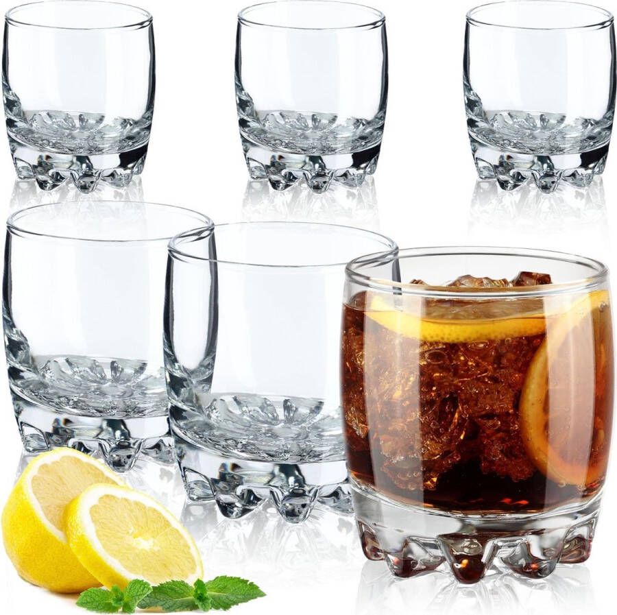 KADAX Waterglazen set van 6 drinkglazen sapglazen van glas robuuste glazen voor water sap tuin feest bier universele glazen cocktailglazen drankglazen (Nadia 300 ml)