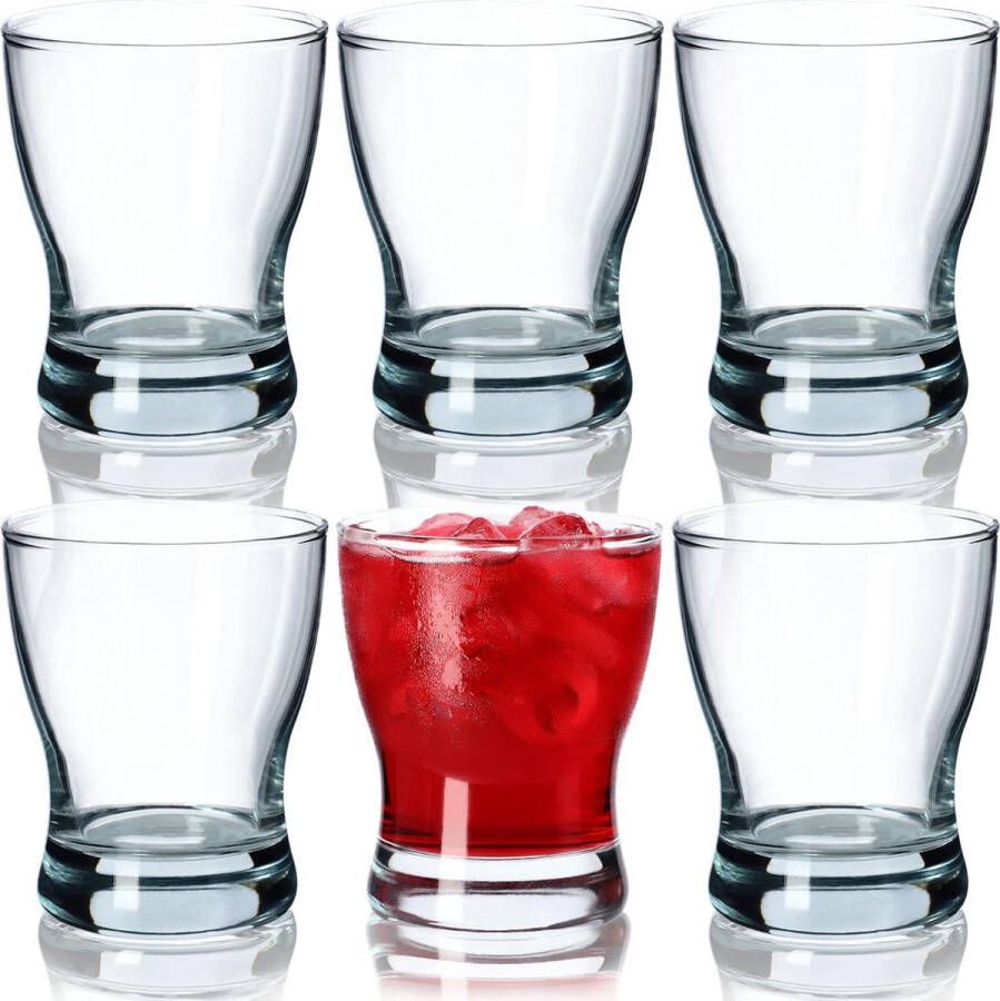 KADAX Waterglazen set van 6 drinkglazen sapglazen van glas robuuste glazen voor water sap tuin feest drink bier universele glazen cocktailglazen drankglazen (Dina 300 ml)