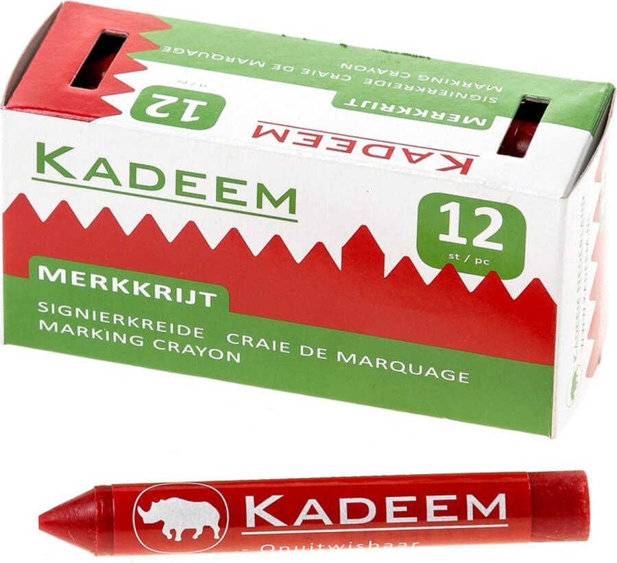 Kadeem Markeerkrijt aftekenkrijt doos rood 12 stuks voor het aftekenen van leidingen en sparingen