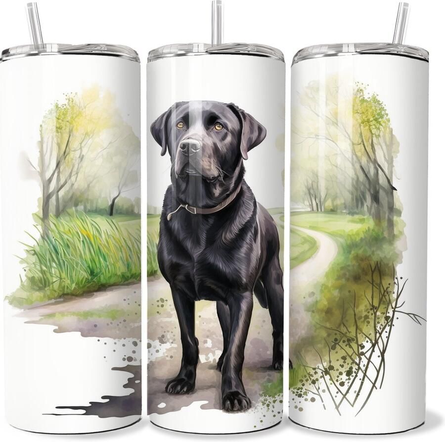 KadoDash Labrador Tumbler Drinkbeker Rietjesbeker Isolatiebeker Waterdichte beker Labrador Tumbler