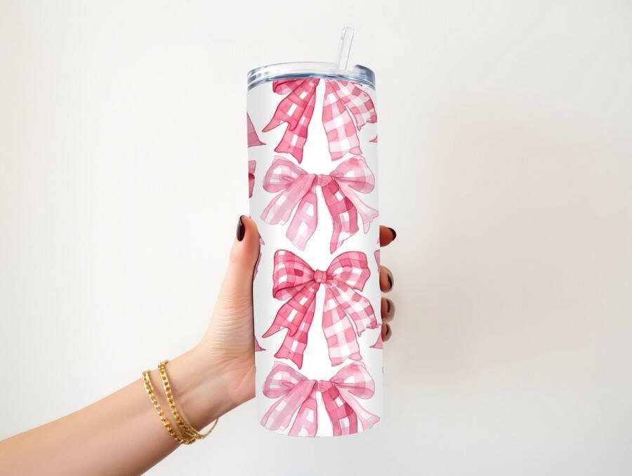 KadoDash Tumbler Drinkbeker Stalen beker Strikken Moederdag Schattig Tumbler