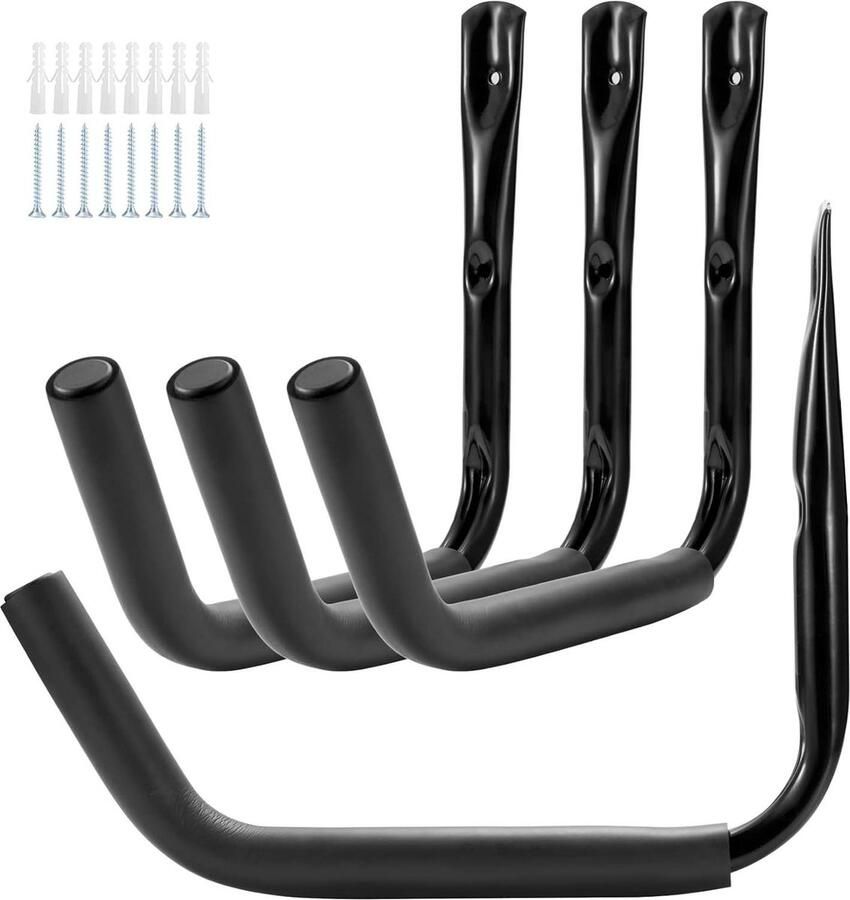 Kajak Opberghaken Set voor Garage Wandhangers Haken voor Thuis Opslag Ski Board Fiets Ladder 100 lbs Capaciteit 4 stuks