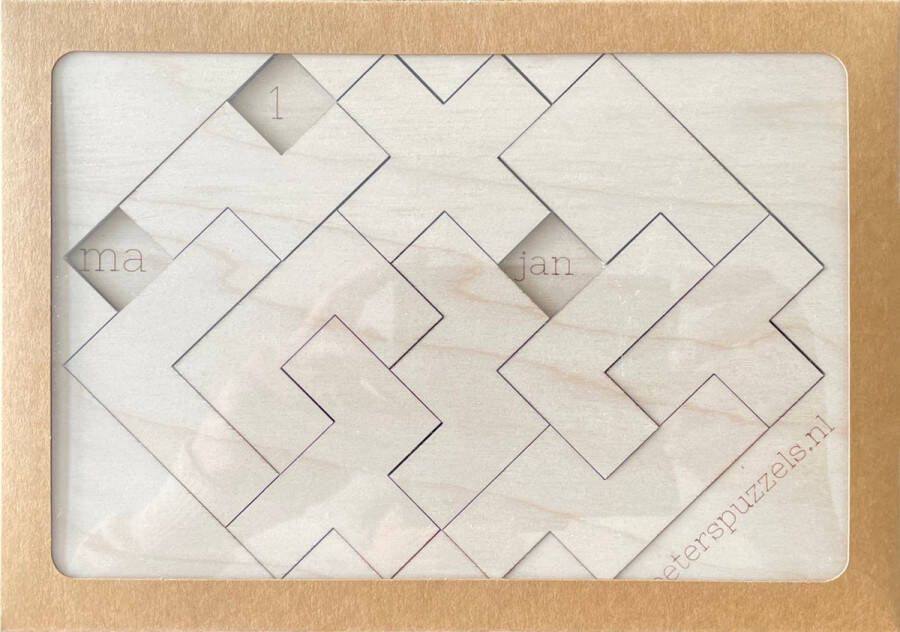 Peters Puzzels Kalenderpuzzel Ruit Breinbreker Moeilijk Legpuzzel Voor volwassenen Van verantwoord berkenhout Handgemaakt Nederlands 10 puzzelstukken 2562 verschillende opgaven in 1 puzzel