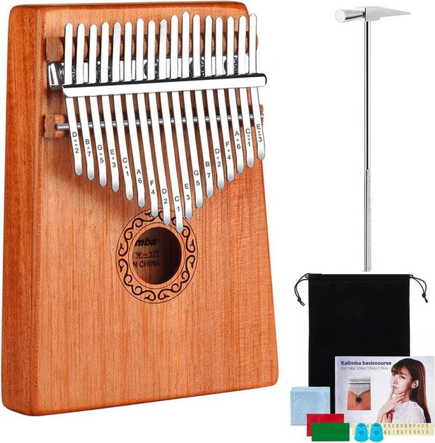 Kalimba Duimpiano Kalimba 17 tonen Muziekinstrumenten Vingerpiano Mini Thumb Piano Kalimba instrument met Duimbescherming Stemhamer Draagtas